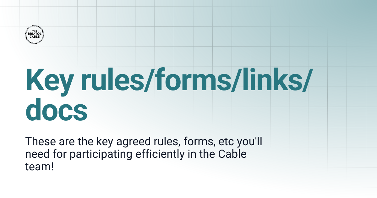 Key rules/forms/links/docs | Handbook